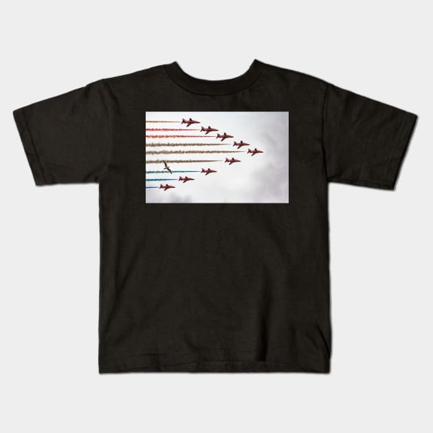 National armed forces day 27(Red arrows+one) Kids T-Shirt by jasminewang